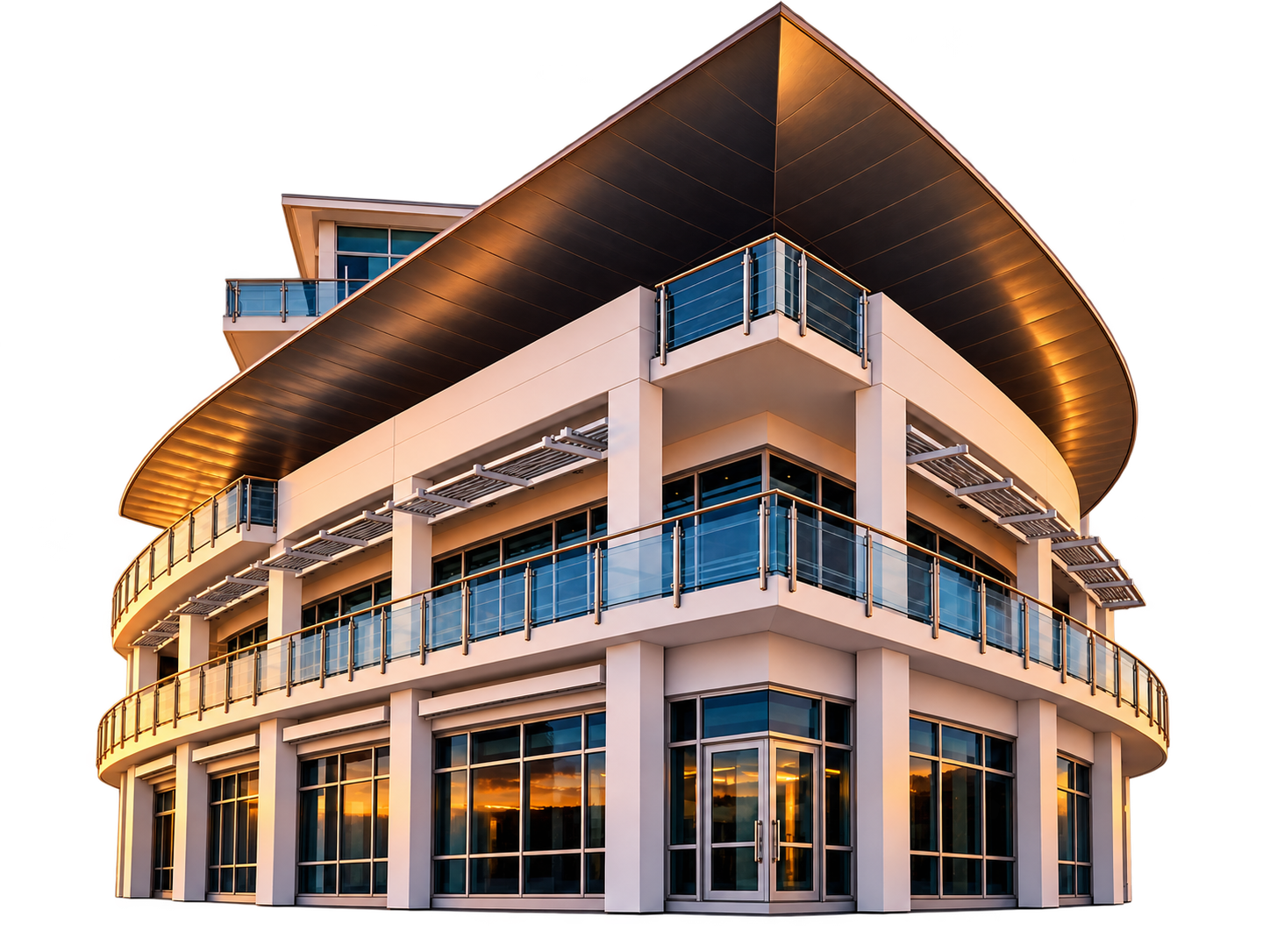 The Princes Wharf apartment building at sunset